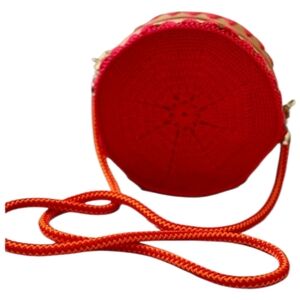 Boho Crochet Rope Crossbody – Handmade Orange Red Bag for Festivals & Travel